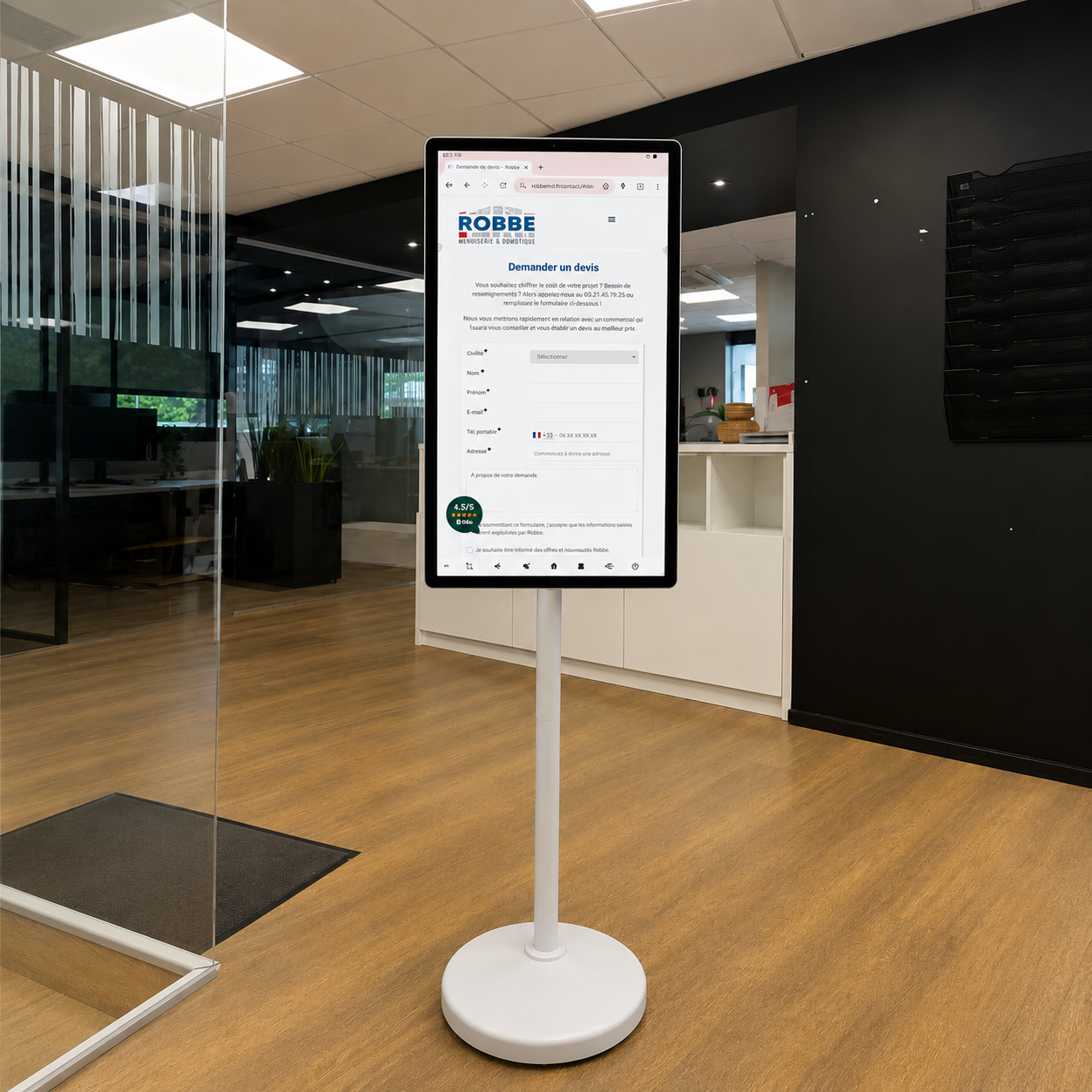 Borne tactile professionnelle en format vertical